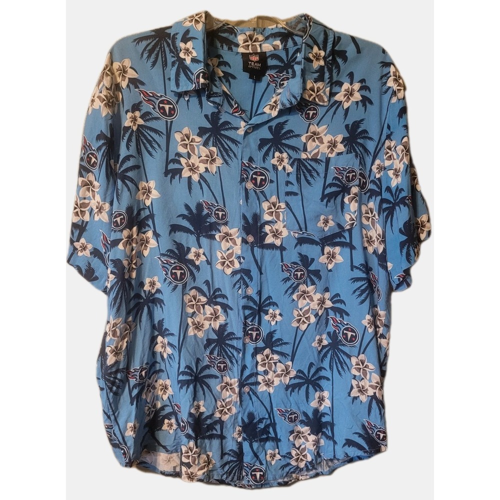 Tennessee Titans Hawaiian Style Short Sleeve Football Logo NFL Size Large